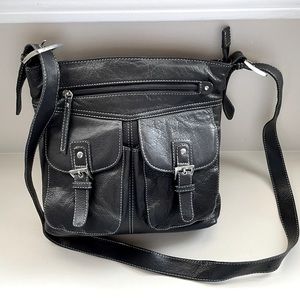 Danier Leather black cross body purse